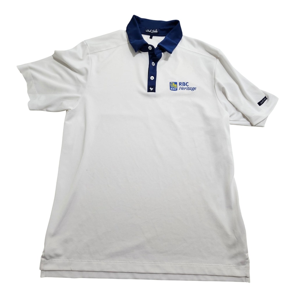 Bad Birdie Polo Large White RBC Heritage Golf Short Sleeve Contrast Collar *